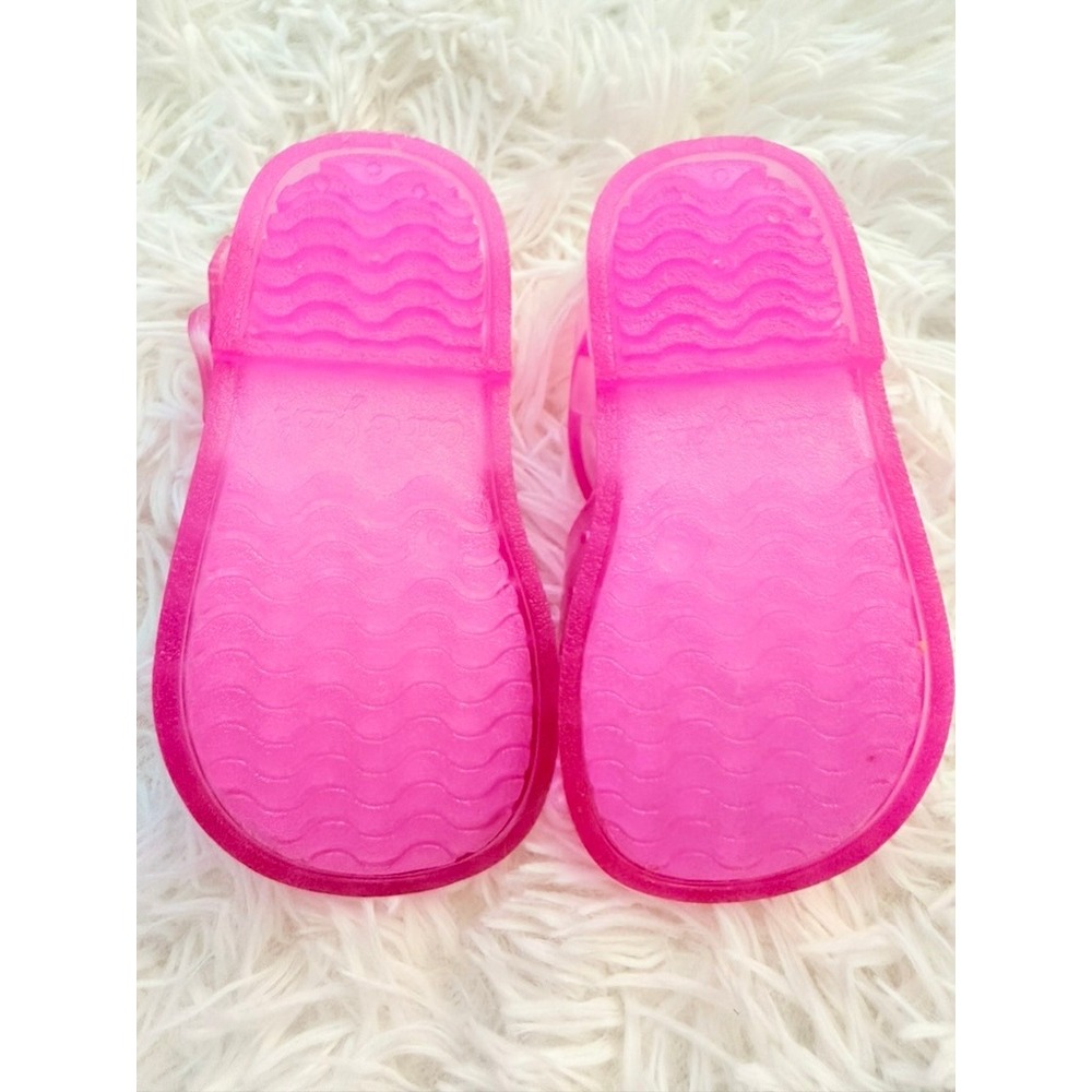 Cat & Jack Pink Jelly Sandals Size 5 Toddler Cherry Sequin Water Shoes - Picture 3 of 7